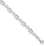 Image of Sterling Silver Polished Elephant Bracelet