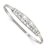 Image of Sterling Silver Elephant Hinged Bangle Bracelet