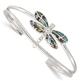 Image of Sterling Silver Abalone Dragonfly Bangle Bracelet
