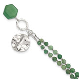 Image of Sterling Silver Aventurine Beaded 8.25in Bracelet