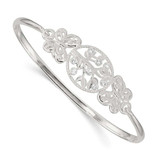 Image of Sterling Silver Butterfly and CZ Tree Bangle Bracelet