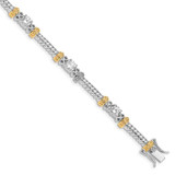 Image of Sterling Silver Rhodium-plated and Vermeil CZ Bracelet