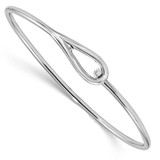 Image of Sterling Silver Rhodium-plated Polished Bangle Bracelet