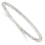 Image of Sterling Sliver Polished Twisted Hinged Bangle Bracelet