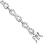 Image of Sterling Silver Rhodium-plated CZ Infinity Link Bracelet