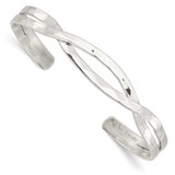 Image of Sterling Silver Polished Hammered Criss Cross Cuff Bracelet