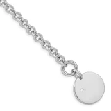 Image of Sterling Silver Rhodium-plated .03ctw Diamond Disc Bracelet