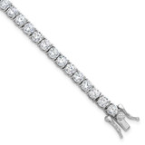 Image of Sterling Silver Rhodium-plated 4mm CZ 7.5in Tennis Bracelet