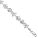 Image of Sterling Silver Polished Sand Dollar,Shell,Starfish Bracelet