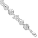 Image of Sterling Silver Polished Starfish,Shell,Sand Dollar Bracelet