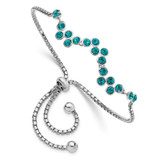 Image of Sterling Silver Rhodium-plated Blue Zircon Adjustable Bracelet