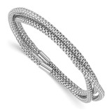 Image of Sterling Silver Rhodium-plated 3 Intertwined Stretch Mesh Bracelets