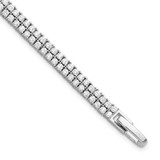 Image of Sterling Silver Rhodium-plated Double Row CZ 7.25in Tennis Bracelet