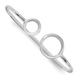Image of Sterling Silver Rhodium-plated Polished Circles Palm Bangle Bracelet