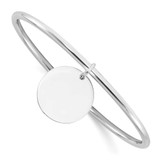 Image of Sterling Silver Rhodium-plated w/Disc Dangle Slip on Bangle Bracelet