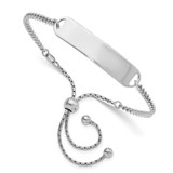 Image of Sterling Silver Rhodium-Plated ID Adjustable 6in to 10in Bracelet