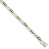 Image of Sterling Silver Rhodium-plated Peridot Bracelet QX823PE