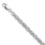 Image of Sterling Silver Polished Tanzanite 7.5 inch Bracelet