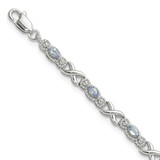 Image of Sterling Silver Polished Tanzanite Xs 7.5 inch Bracelet