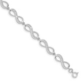 Image of Sterling Silver Rhodium-plated CZ Infinity Bracelet QG4877-7