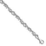 Image of Sterling Silver Rhodium-plated Heart Mom Infinity Diamond Bracelet