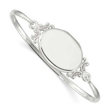 Image of Sterling Silver 26mm Oval Locket Bangle Bracelet QB746