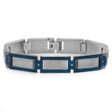 Image of Stainless Steel & Blue IP .10 TCW Diamond 9in Bracelet