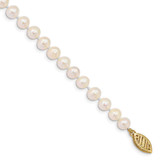 Image of 14K Yellow Gold 5-6mm White Near Round Freshwater Cultured Pearl Bracelet WPN050-7.5
