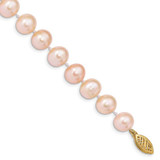 Image of 14K Yellow Gold 8-9mm Pink Near Round Freshwater Cultured Pearl Bracelet