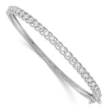 Image of Sterling Shimmer Sterling Silver Rhodium-plated 25 Stone CZ Hinged Bangle Bracelet QB1067