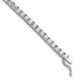 Image of Sterling Shimmer Sterling Silver Rhodium-plated 7 inch 54 Stone CZ Bracelet