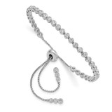 Image of Sterling Shimmer Sterling Silver Rhodium-plated 44 Stone CZ Adjustable Bracelet