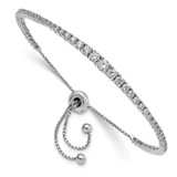 Image of Sterling Shimmer Sterling Silver Rhodium-plated 67 Stone Graduated CZ Adjustable 5 inch up to 9 inch Bracelet