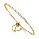 Image of Sterling Shimmer Sterling Silver Gold-tone Flash Gold-plated 67 Stone Graduated CZ Adjustable 5 inch up to 9 inch Bracelet