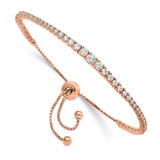 Image of Sterling Shimmer Sterling Silver Pink Flash Rose Gold-plated 67 Stone Graduated CZ Adjustable 5 inch up to 9 inch Bracelet