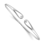 Image of White Ice Sterling Silver Rhodium-plated Diamond Bangle Bracelet QW235