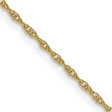 Image of 14K Yellow Gold 14 inch Carded .95mm Cable Rope with Spring Ring Clasp Chain