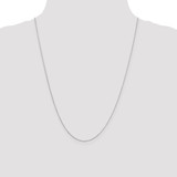 Image of 14K White Gold 24 inch .6mm Diamond-cut Round Open Link Cable with Spring Ring Clasp Chain