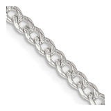 Image of Sterling Silver 4mm Pave Curb Chain QCF100-24