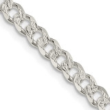 Image of Sterling Silver 4.5mm Pave Curb Chain QCF120-20