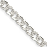 Image of Sterling Silver 5.5mm Pave Curb Chain QCF150-18