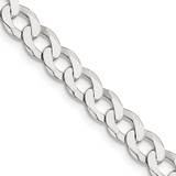 Image of Sterling Silver 6.8mm Flat Curb Chain QLB180-22