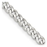 Image of Sterling Silver 4mm Beveled Curb Chain QFB100-18