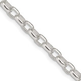 Image of Sterling Silver 4.4mm Oval Fancy Rolo Chain QFC87-18