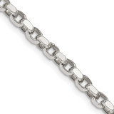 Image of Sterling Silver 3.5mm Diamond-cut Rolo Chain QFC51-18