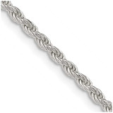 Image of Sterling Silver 2.25mm Diamond-cut Rope Chain QDC050-24