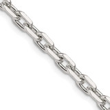Image of Sterling Silver 4.9mm Beveled Oval Cable Chain QCA150-18