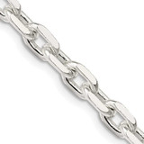 Image of Sterling Silver 5.4mm Beveled Oval Cable Chain QCA170-18