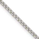 Image of Sterling Silver 2mm Diamond-cut Round Box Chain QVX040-30