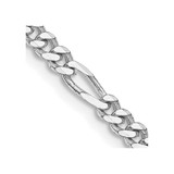 Image of Sterling Silver Rhodium-plated 4mm Figaro Chain QFG100R-20